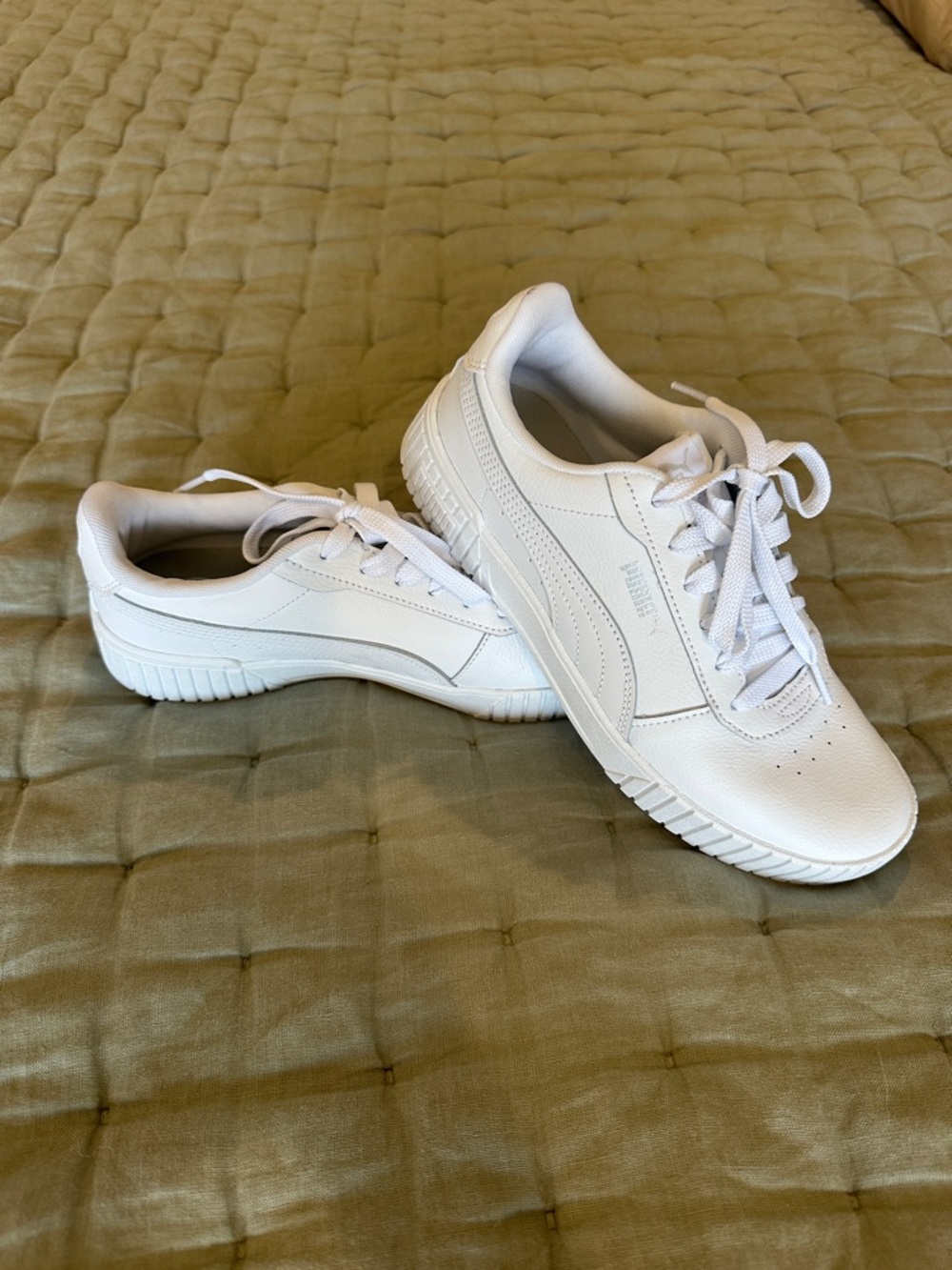 Puma White Low-Top Leather Sneakers